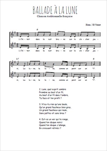 Ballade à la lune (2) Partitions gratuites